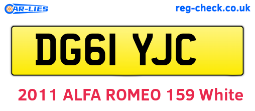 DG61YJC are the vehicle registration plates.
