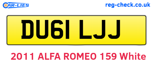 DU61LJJ are the vehicle registration plates.