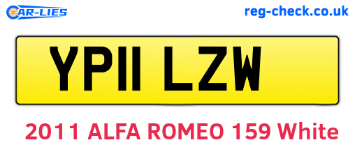 YP11LZW are the vehicle registration plates.