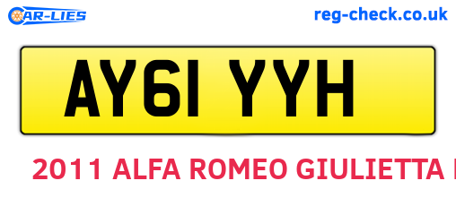 AY61YYH are the vehicle registration plates.