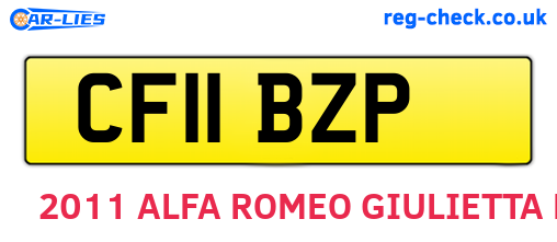 CF11BZP are the vehicle registration plates.