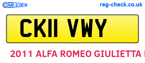 CK11VWY are the vehicle registration plates.