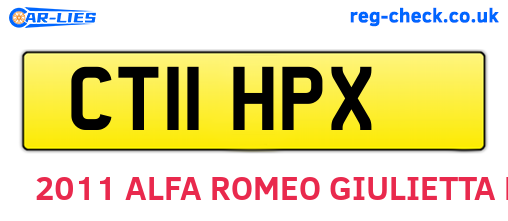 CT11HPX are the vehicle registration plates.