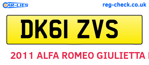 DK61ZVS are the vehicle registration plates.