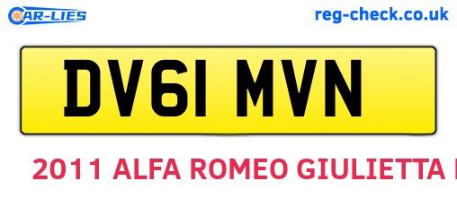 DV61MVN are the vehicle registration plates.