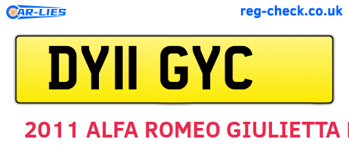 DY11GYC are the vehicle registration plates.