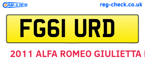 FG61URD are the vehicle registration plates.