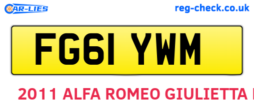 FG61YWM are the vehicle registration plates.