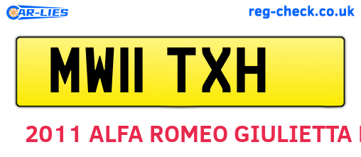 MW11TXH are the vehicle registration plates.