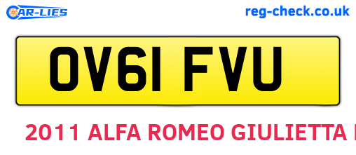 OV61FVU are the vehicle registration plates.