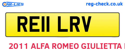 RE11LRV are the vehicle registration plates.