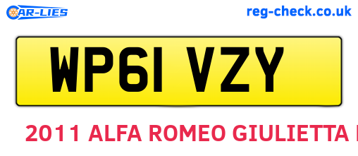WP61VZY are the vehicle registration plates.