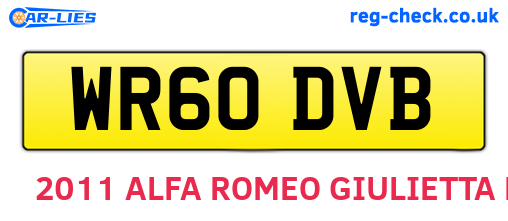 WR60DVB are the vehicle registration plates.