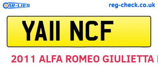 YA11NCF are the vehicle registration plates.