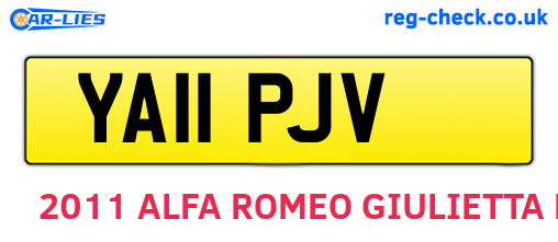 YA11PJV are the vehicle registration plates.