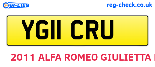 YG11CRU are the vehicle registration plates.