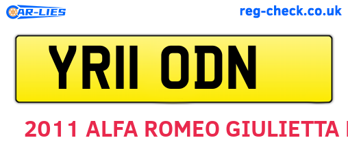 YR11ODN are the vehicle registration plates.