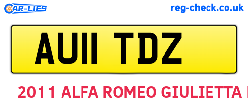 AU11TDZ are the vehicle registration plates.