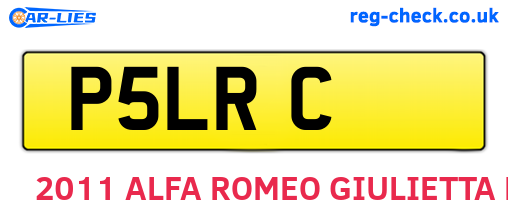 P5LRC are the vehicle registration plates.