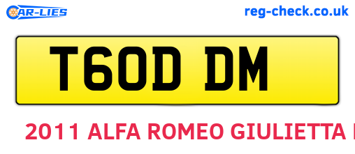 T60DDM are the vehicle registration plates.