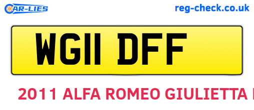 WG11DFF are the vehicle registration plates.