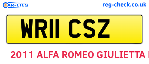 WR11CSZ are the vehicle registration plates.