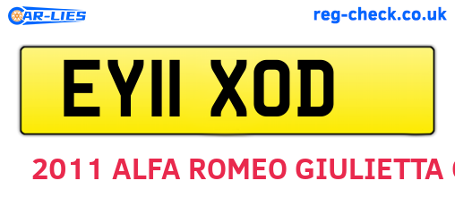 EY11XOD are the vehicle registration plates.