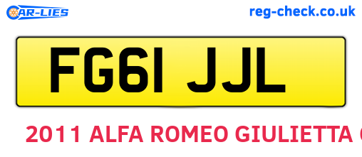FG61JJL are the vehicle registration plates.