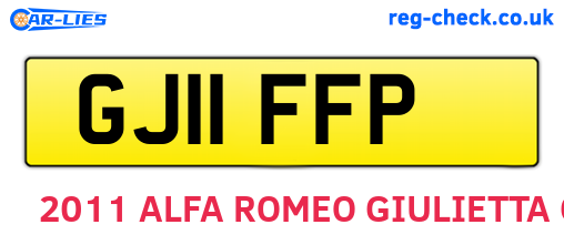 GJ11FFP are the vehicle registration plates.