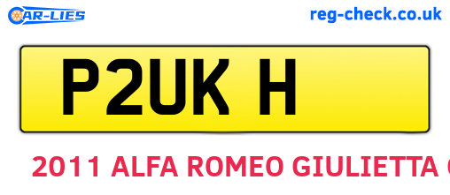 P2UKH are the vehicle registration plates.