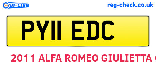 PY11EDC are the vehicle registration plates.
