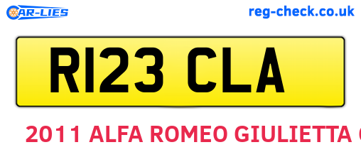 R123CLA are the vehicle registration plates.