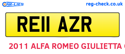 RE11AZR are the vehicle registration plates.