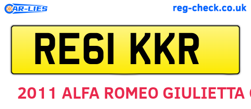 RE61KKR are the vehicle registration plates.
