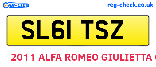 SL61TSZ are the vehicle registration plates.