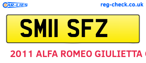 SM11SFZ are the vehicle registration plates.