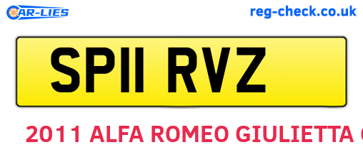 SP11RVZ are the vehicle registration plates.