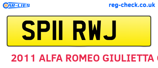 SP11RWJ are the vehicle registration plates.