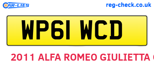 WP61WCD are the vehicle registration plates.