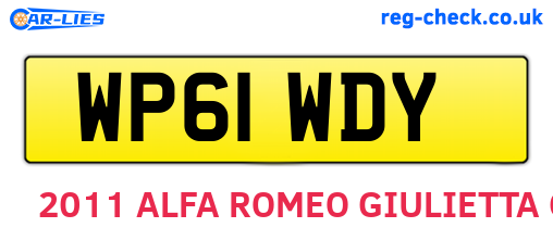 WP61WDY are the vehicle registration plates.