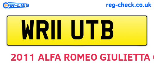 WR11UTB are the vehicle registration plates.