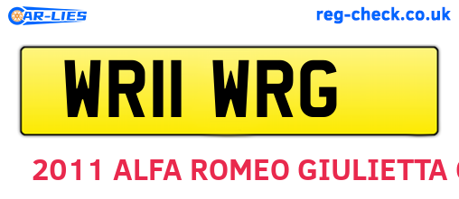 WR11WRG are the vehicle registration plates.
