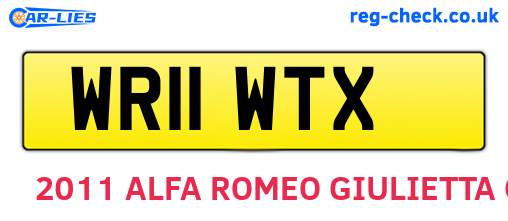 WR11WTX are the vehicle registration plates.