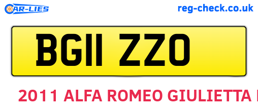 BG11ZZO are the vehicle registration plates.