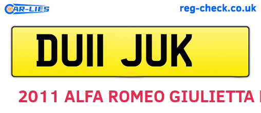 DU11JUK are the vehicle registration plates.