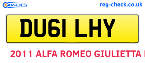 DU61LHY are the vehicle registration plates.