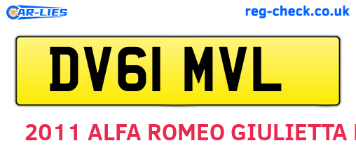 DV61MVL are the vehicle registration plates.