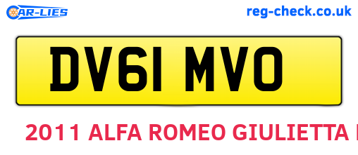 DV61MVO are the vehicle registration plates.