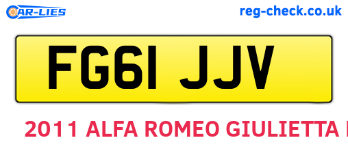FG61JJV are the vehicle registration plates.