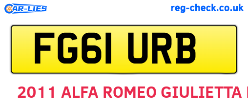 FG61URB are the vehicle registration plates.